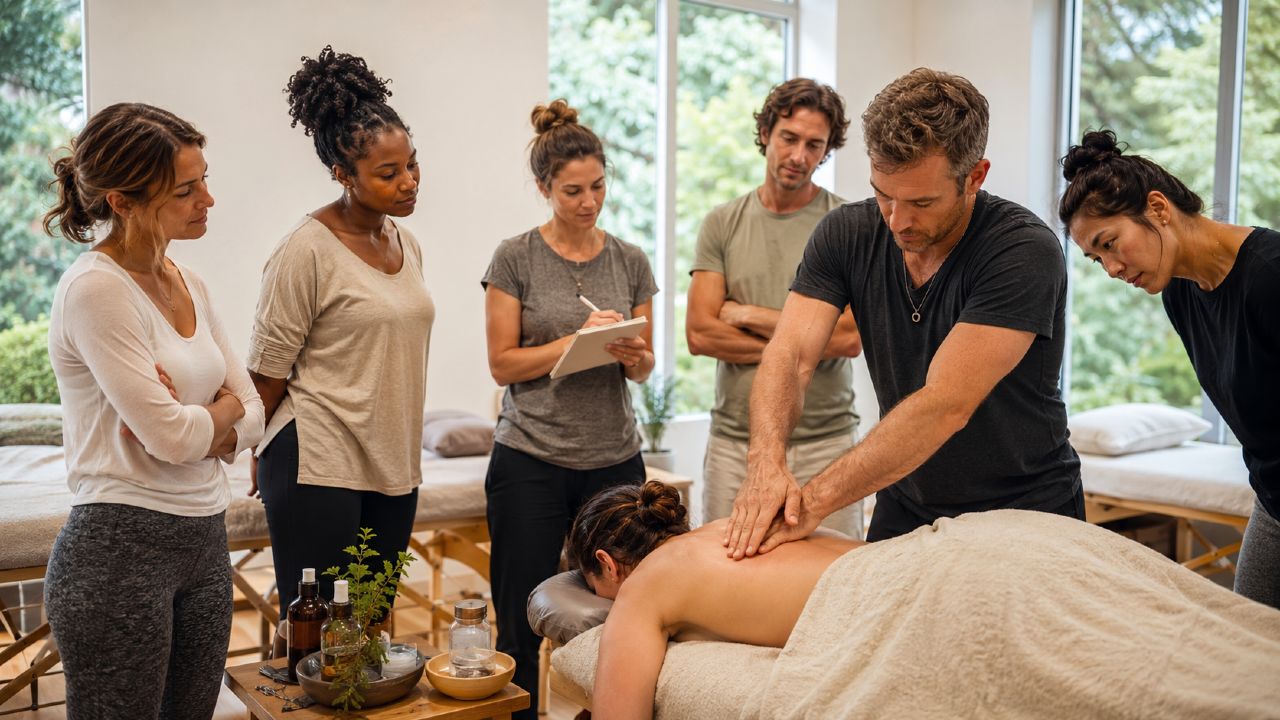 Formation massage Suisse romande, élèves venus de plusieurs cantons à Lausanne